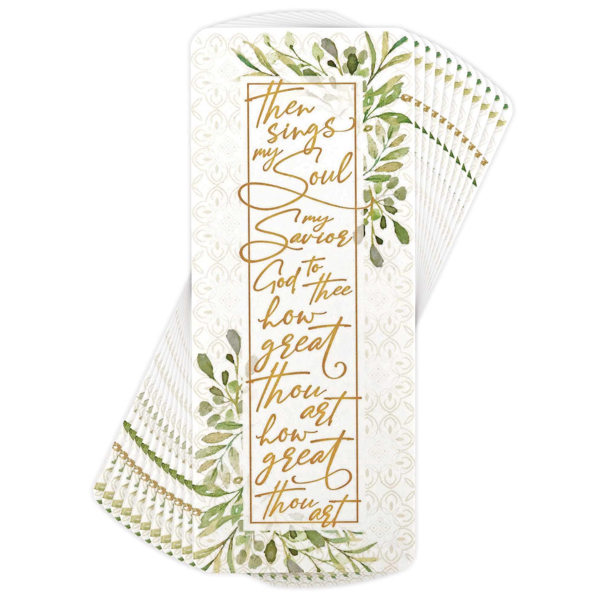 Dicksons How Great Thou Art Green Foliage 7 x 2.5 Laminated Cardstock Bookmark Pack of 12