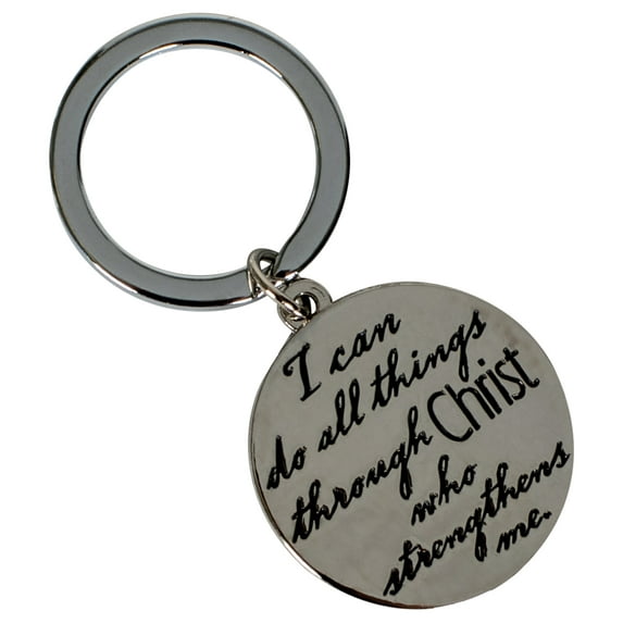 Dicksons I Can Do All Things Through Him Inspirational Pendant Key Ring Keychain