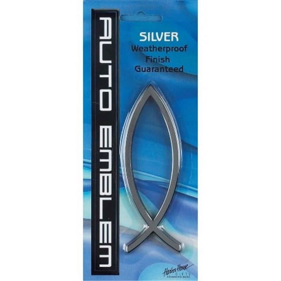 Dicksons Inc Auto Emblem Silver in Plain Fish - Pack of 6