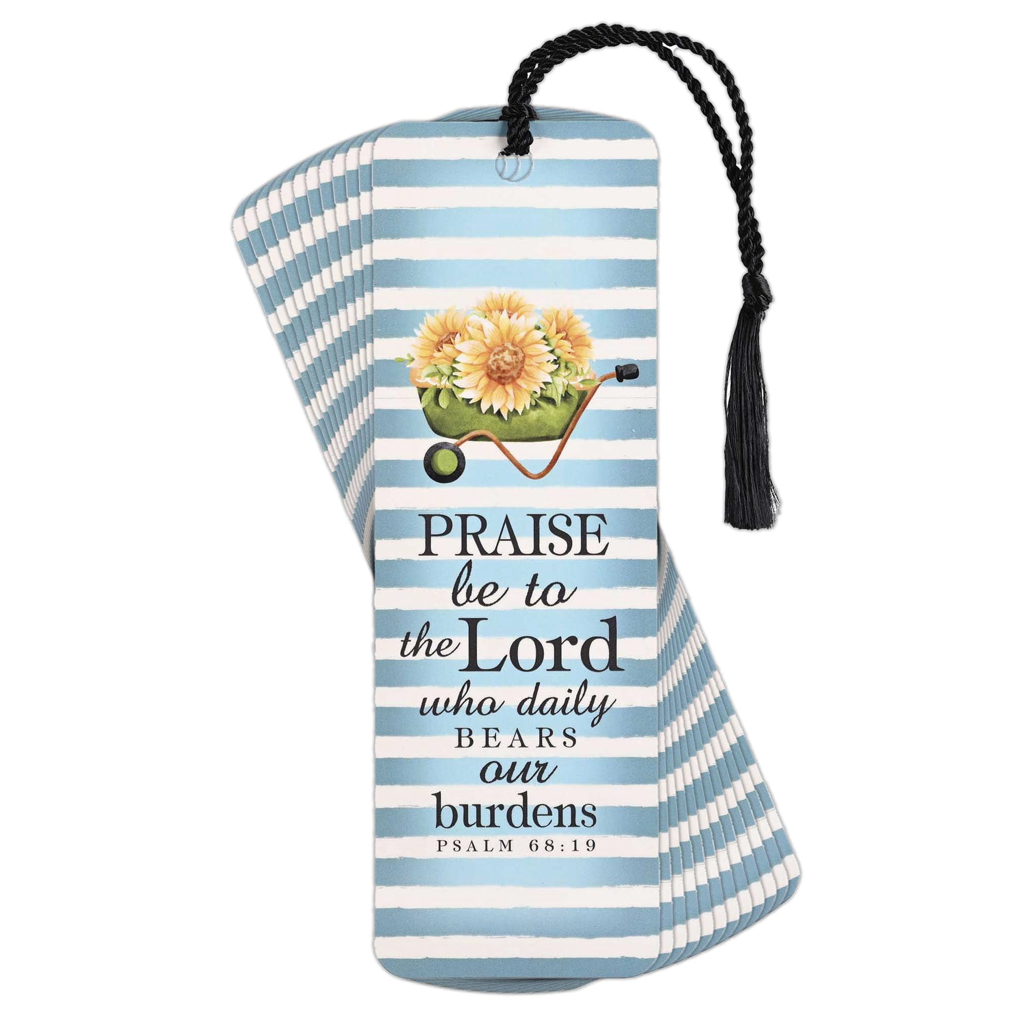 Dicksons Inspirational Bible Verse Tassel Bookmark for Books and Novels 2 x 6 Cardstock He Will Cover You - Pack of 12