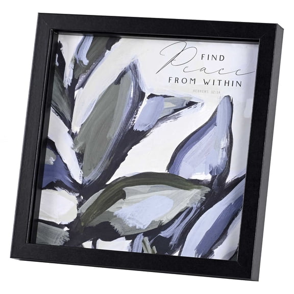 Dicksons Inspirational Christian Framed Shadow Box Wall Art 10 x 10 Inch Wood and Glass Peace From Within