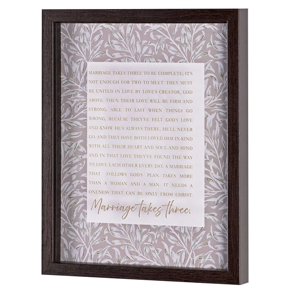 Dicksons Inspirational Christian Framed Shadow Box Wall Art 12 x 15 inch Wood and Glass Marriage Takes Three