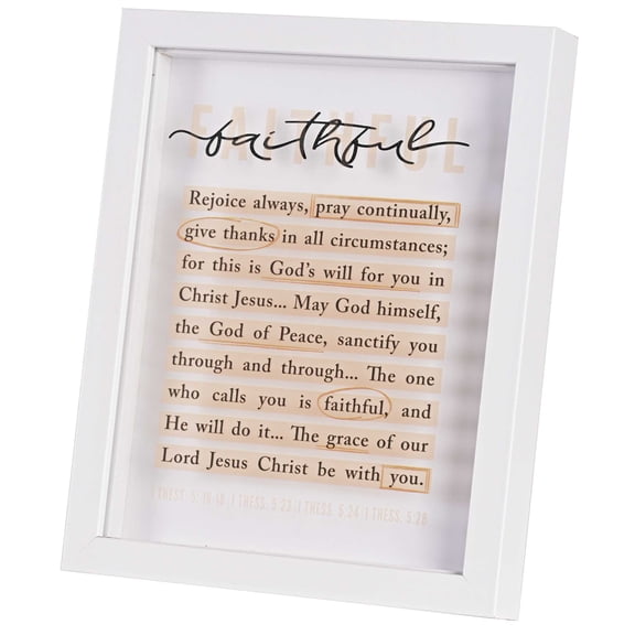 Dicksons Inspirational Christian Framed Shadow Box Wall Art 9 x 11 Inch Wood and Glass Faithful