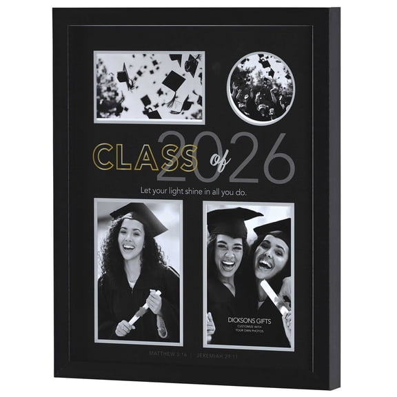 Dicksons Inspirational Christian Hanging Collage Picture Frame With Scripture 15 x 12 Inch Wood and Glass Class of 2026 Graduation