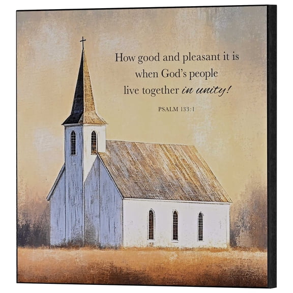 Dicksons Inspirational Christian Wall Art Plaque 9.75 x 9.75 Inch MDF Church God's People Live in Unity