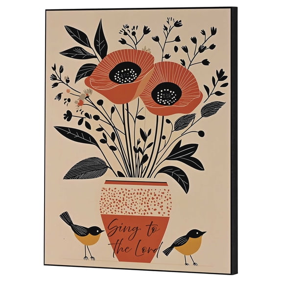 Dicksons Inspirational Christian Wall Hanging Plaque Dcor for Home 11 x 14 Inch MDF Bouquet With Birds Sing to the Lord