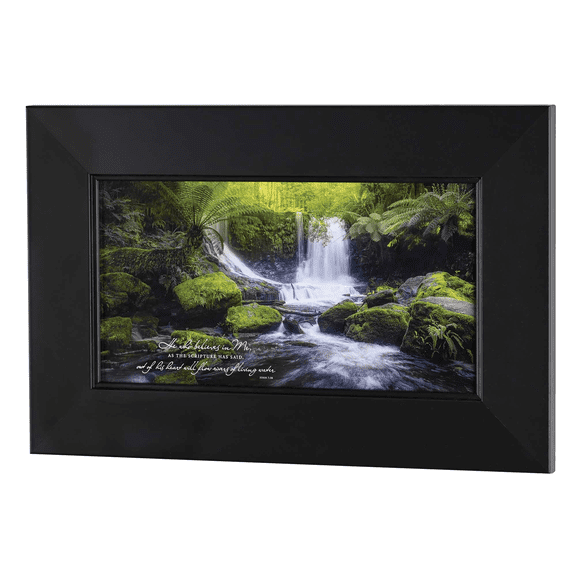 Dicksons Inspirational Hanging Wall Art Picture Frame For Living Room 15 x 19 Wood and Glass Sing To the Lord Rose and Bird