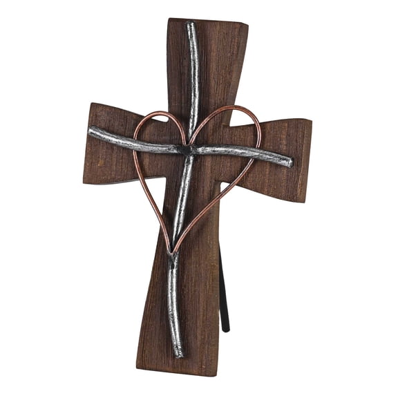 Dicksons Inspirational Standing Tabletop Cross Figurine 5 x 7.5 Resin Praying Couple Grace and Gratitude