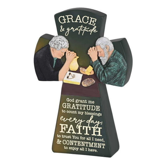 Dicksons Inspirational Wall Hanging or Tabletop Cross Figurine 7 x 10 Resin Floral Embossed Marriage Takes Three