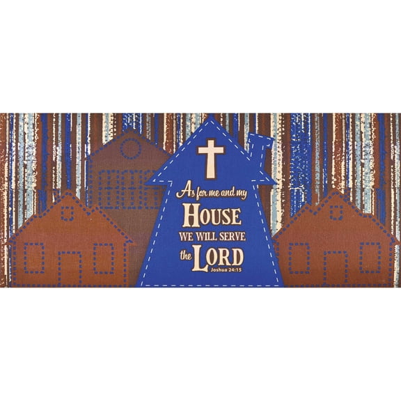 Dicksons Interchangeable Christian Doormat Insert for Front Door, Entry Way Mat 10 x 22 Inch Rubber As For Me and My House