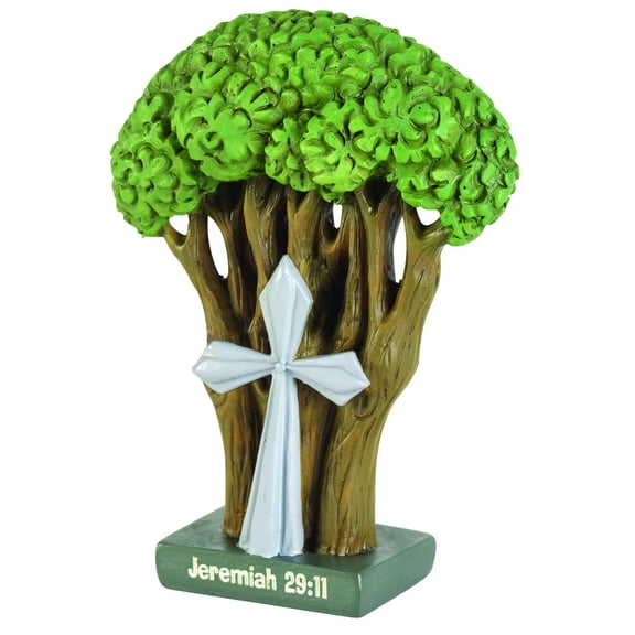 Dicksons Jeremiah 29:11 Mini Green Tree 4.25 inch Resin Table Top Dcor