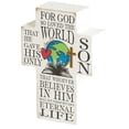 thumbnail image 1 of Dicksons John 3:16 Distressed White 4 inch MDF Table Top Cross, 1 of 1