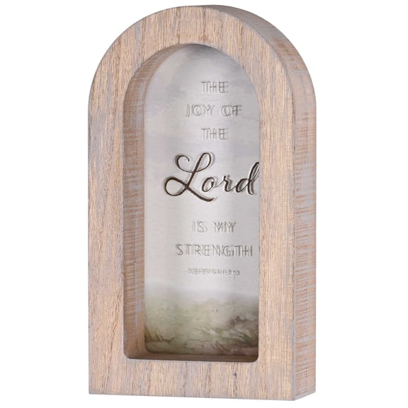 Dicksons Joy of the Lord Is My Strength Framed Arch Tabletop Decor 5 x 8 Inch  Christian Inspirational Wood Sign  Faith Shelf Decor for Home, Office, Prayer Room