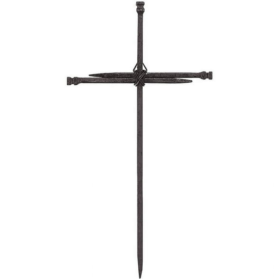 Dicksons Large Three Driven Nails Brown Rust Look 12.5 Metal Wall Cross