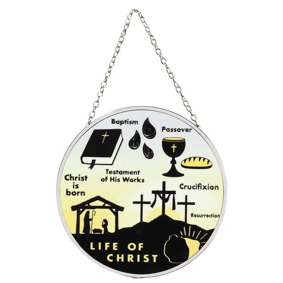 Dicksons Life of Christ Sunrise Silhouette 6 inch Glass Sun Catcher with Suction Cup