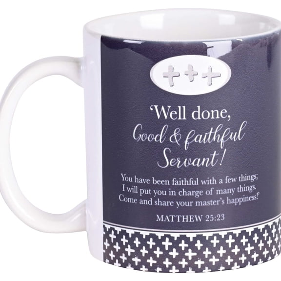 Dicksons MUG-1193 Well Done, Good And Faithful Servant Purple and White 11 Ounces Ceramic Tea Coffee Cup Mug