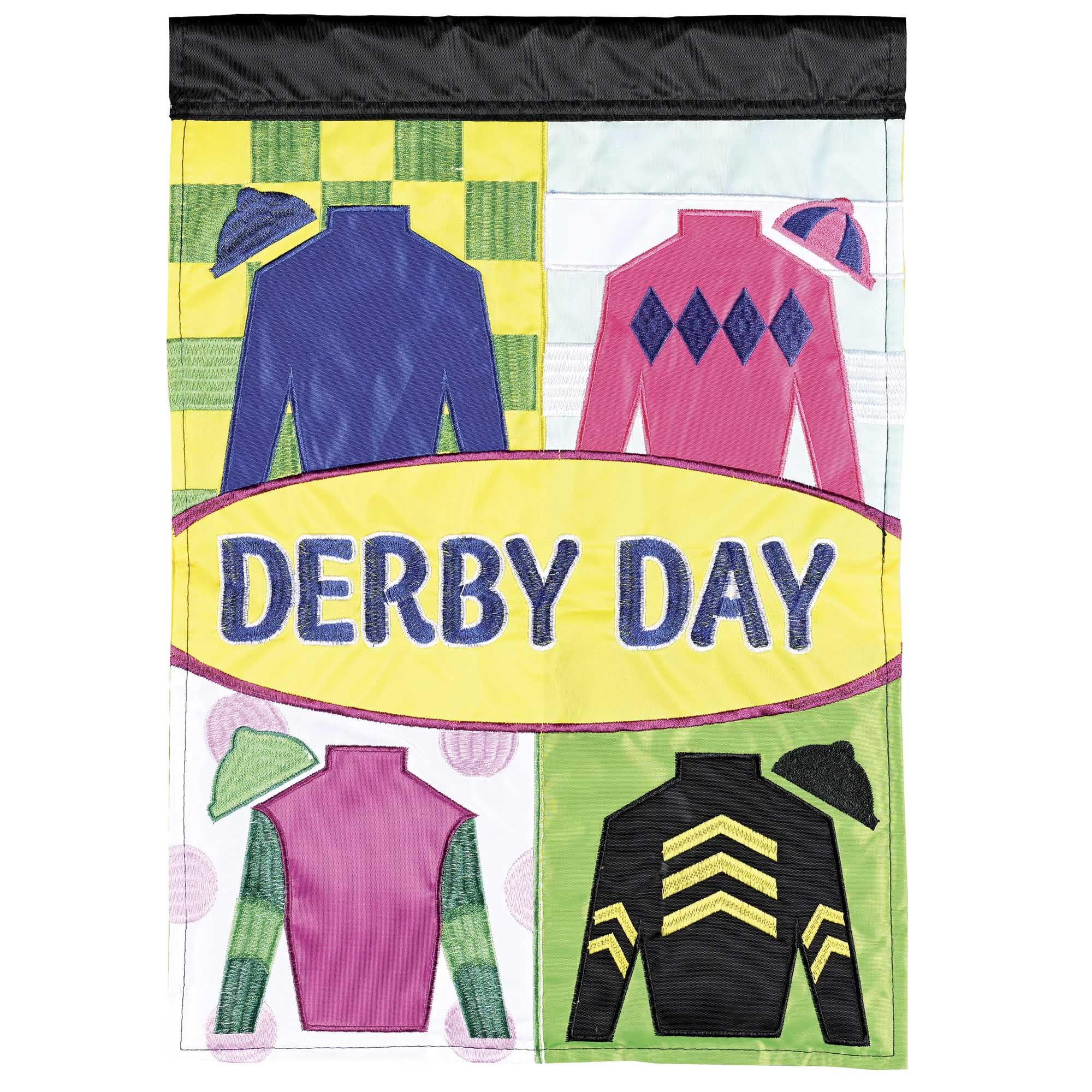 Dicksons Magnolia Garden Derby Day Jockey Silks Yellow 18 x 13 Polyester Outdoor Garden Flag
