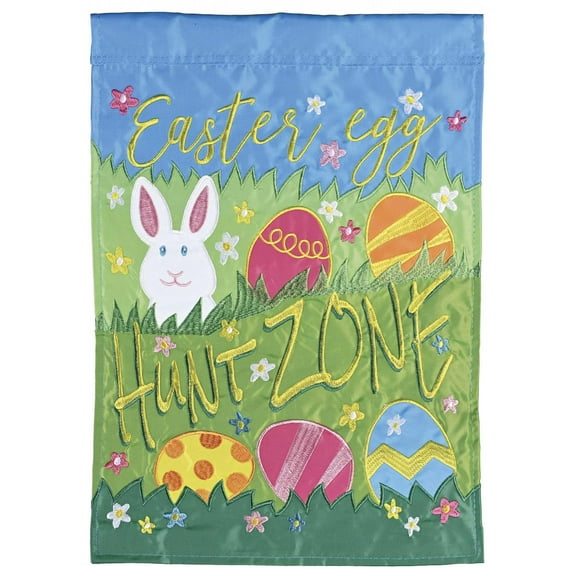 Dicksons Magnolia Garden Easter Egg Hunt Zone Bunny Floral Green 42 x 29 Polyester Outdoor Garden Flag