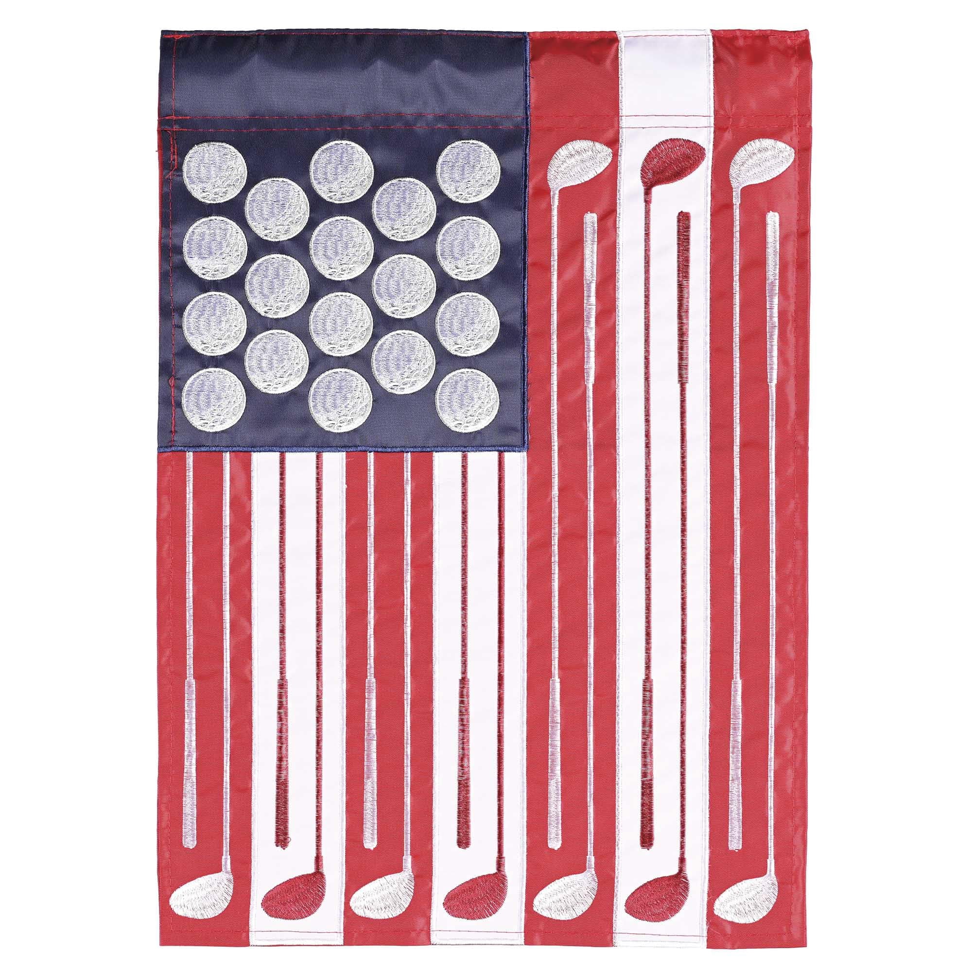 Dicksons Magnolia Garden Golf Patriotic Red White Blue 18 x 13 Polyester Outdoor Garden Flag