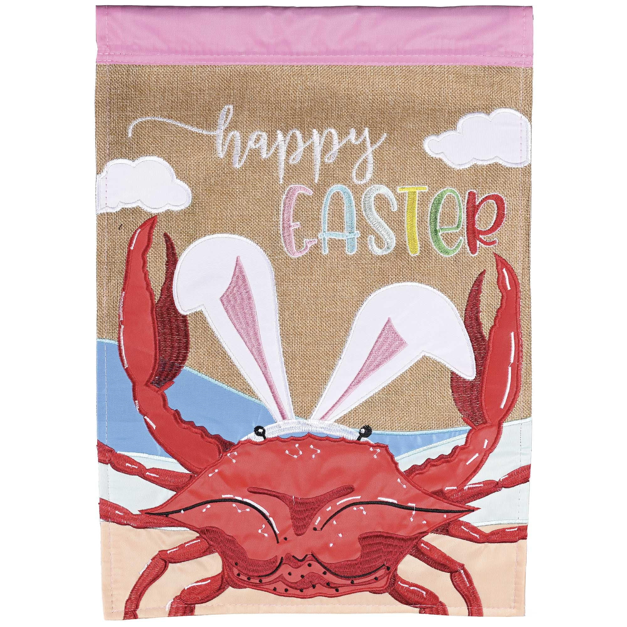 Dicksons Magnolia Garden Happy Easter Crab Red 18 x 13 Polyester Outdoor Garden Flag