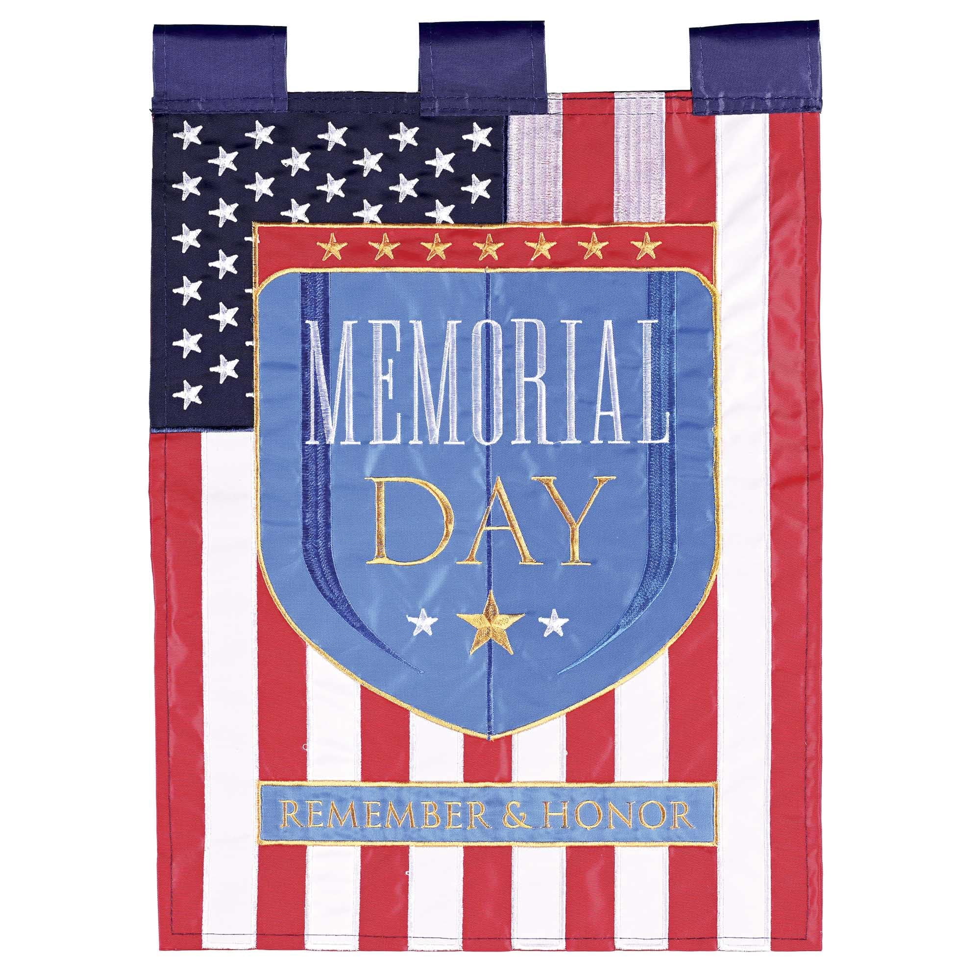 Dicksons Magnolia Garden Memorial Day Remember and Honor Red White Blue 18 x 13 Polyester Outdoor Garden Flag