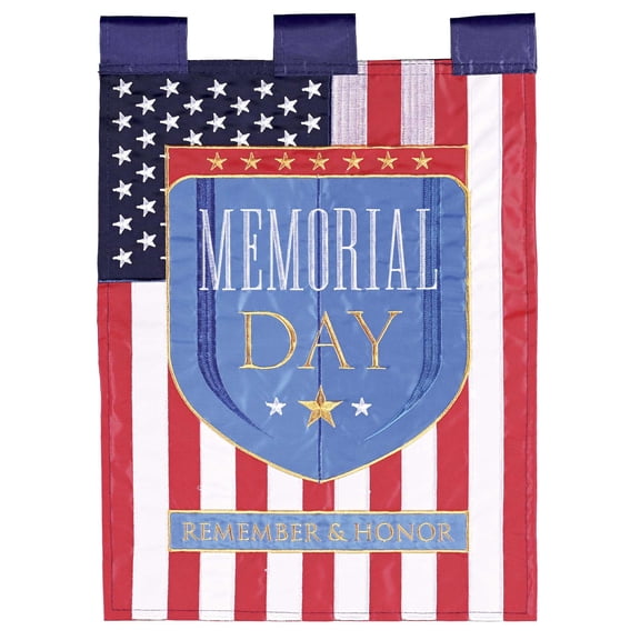 Dicksons Magnolia Garden Memorial Day Remember and Honor Red White Blue 18 x 13 Polyester Outdoor Garden Flag