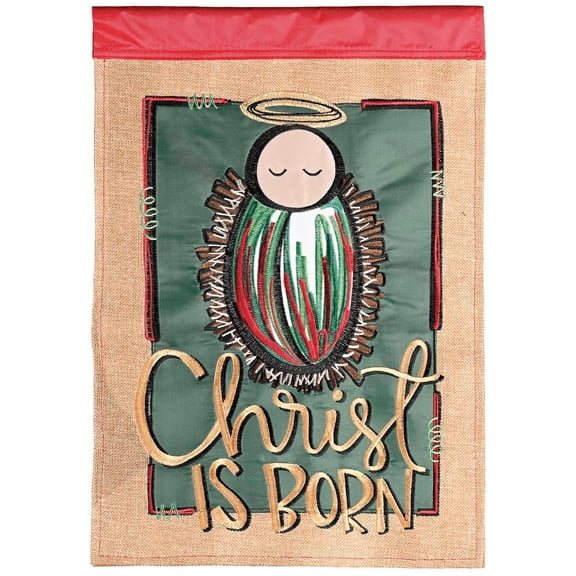 Dicksons Magnolia Garden Outdoor Flag Decoration For Garden, Yard, Or Walkway Standard 13 x 18, Weather Resistant Polyester, Christ is Born