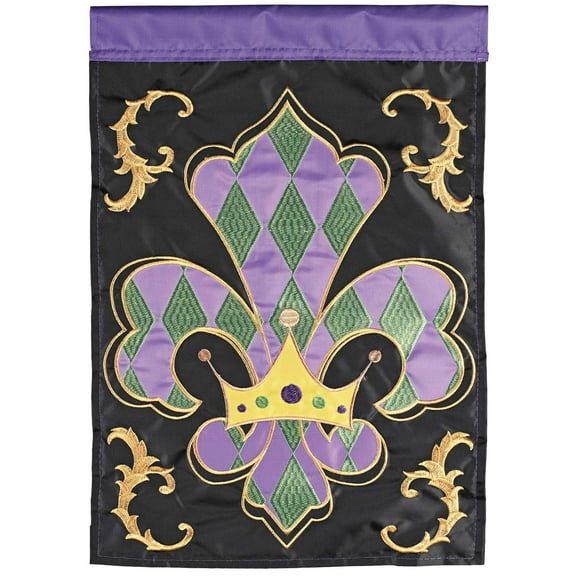 Dicksons Magnolia Garden Outdoor Flag Decoration For Garden, Yard, Or Walkway Standard 13 x 18, Weather Resistant Polyester, Regal Fleur De Lis