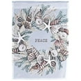 thumbnail image 1 of Dicksons Magnolia Garden Outdoor Flag Decoration For Garden, Yard, Or Walkway Standard 13 x 18, Weather Resistant Polyester, Seashell Wreath Peace, 1 of 2