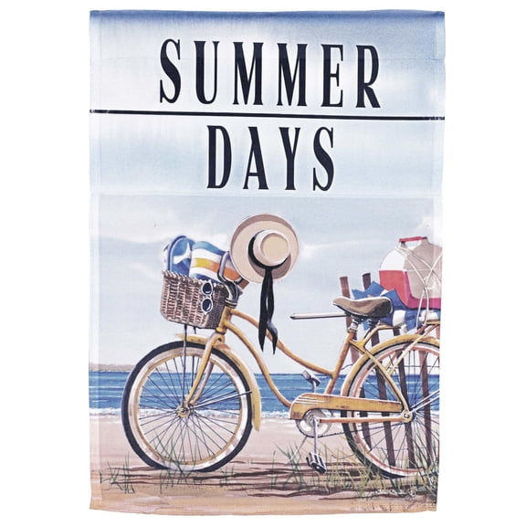 Dicksons Magnolia Garden Summer Days Bike Beach Blue 18 x 13 Polyester Outdoor Garden Flag
