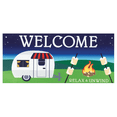 thumbnail image 1 of Dicksons Magnolia Garden Welcome Relax Unwind Camper Campfire 22 x 10 Inch Poly Rubber Doormat Insert, 1 of 2