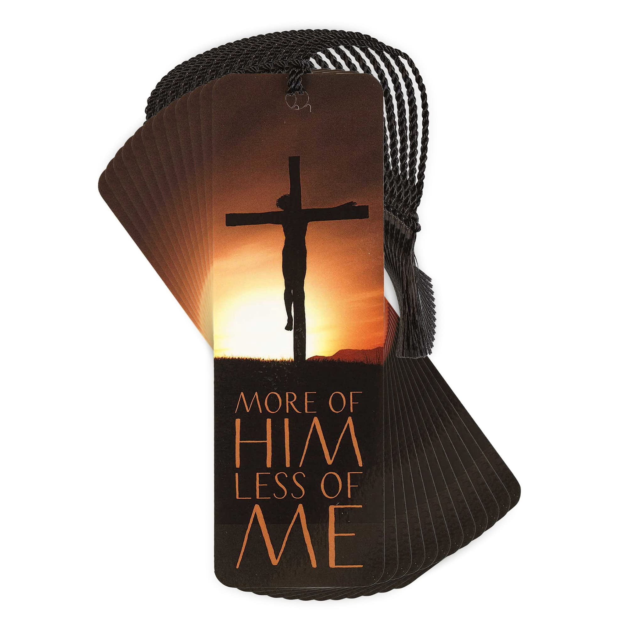 Dicksons More of Him Orange and Black 6 x 2 Inch Cardstock Keepsake Tassels Bookmarks Pack of 12