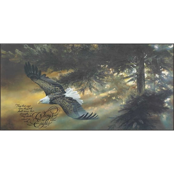 Dicksons Mount Up with Wings As Eagles Soaring Sunlight 12 x 24 Wood Wall Sign Plaque