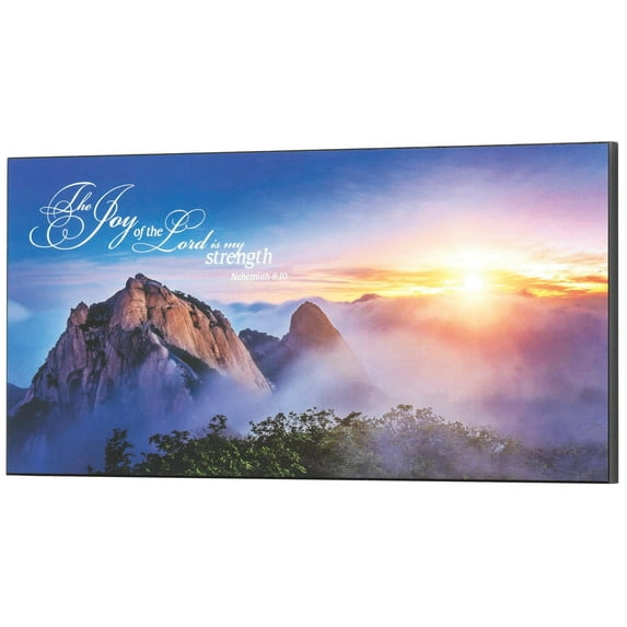 Dicksons My Strength Mountain Scene Multicolor 20 x 10 MDF Decorative Wall Plaque Art Print Decoration With Hanging Slot