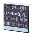 thumbnail image 1 of Dicksons My You Always Remember, Isaiah 43:19, Black/Blue 3 x 3 Inch MDF Wood Tabletop Block Sign Plaque, 1 of 1