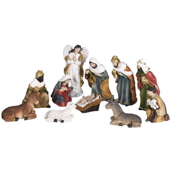Dicksons Nativity Scene Figurines Christmas Dcor 1.5 x 3.5 Inch Resin Holy Family and Animals Set of 11