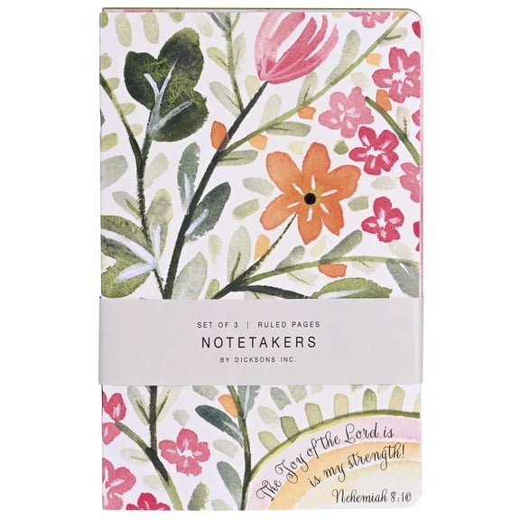 Dicksons Notetakers Lined Journal Notebook 5.5 x 8.5 Inch Paper Joy of the Lord Floral