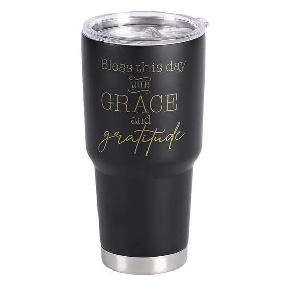 Dicksons On the Go Travel Tumbler With Sliding Lid 30 Oz Stainless Steel Blessed Beyond Measure Butterfly