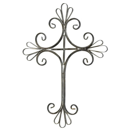 Dicksons Ornate Distressed Black 18 x 13 Metal Hanging Wall Cross