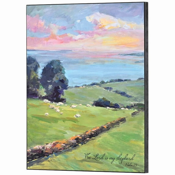 Dicksons PLK1114-963 The Lord Is My Shephard Country Pasture Scene 14 x 11 Inch MDF Decorative Wall Sign Plaque