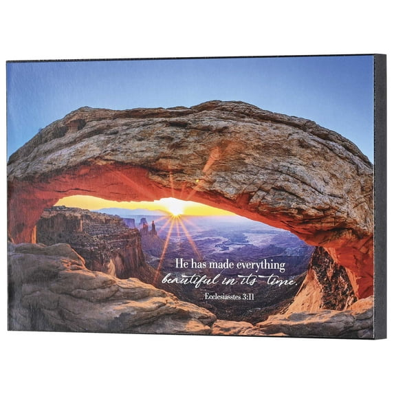 Dicksons PLK128-945 He Has Made Everything Beautiful In Its Time Blue And Brown 12 x 8 Wood Decorative Wall Plaque Hanging Artwork