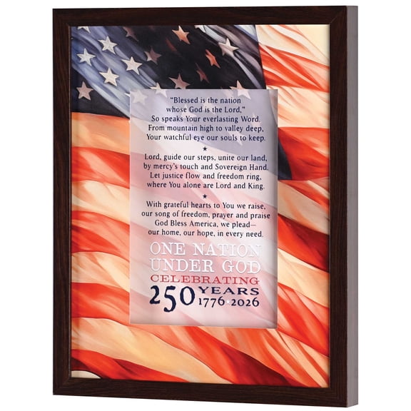Dicksons Patriotic Wall Art With Shadow Box Style Frame, Inspirational Christian Home Dcor 15 x 12 Inch Prayer for America