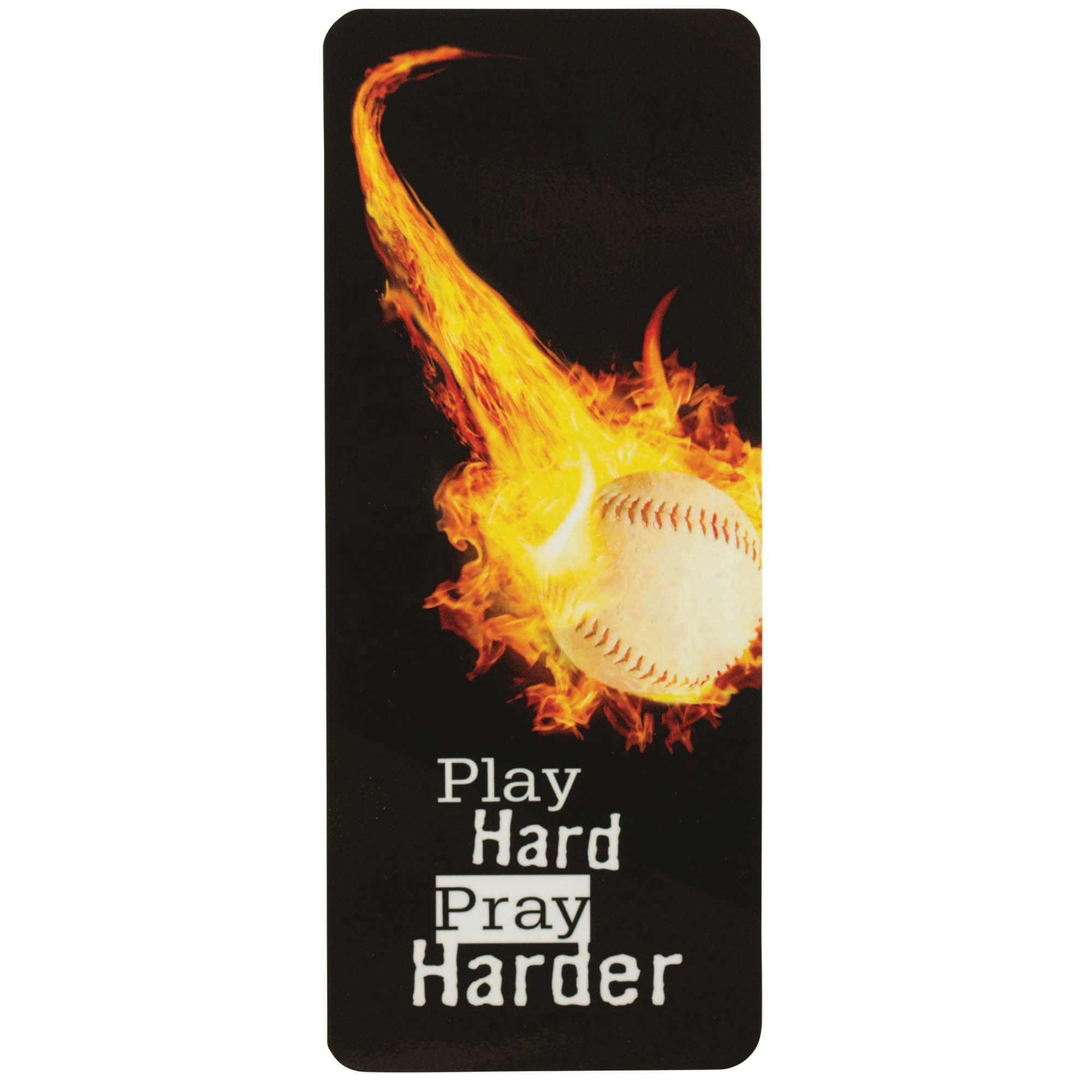 Dicksons Play Hard Pray Harder Baseball Encouraging Verse Laminated Black and Orange 6.38 x 2.75 Paper Bookmark Pack of 12