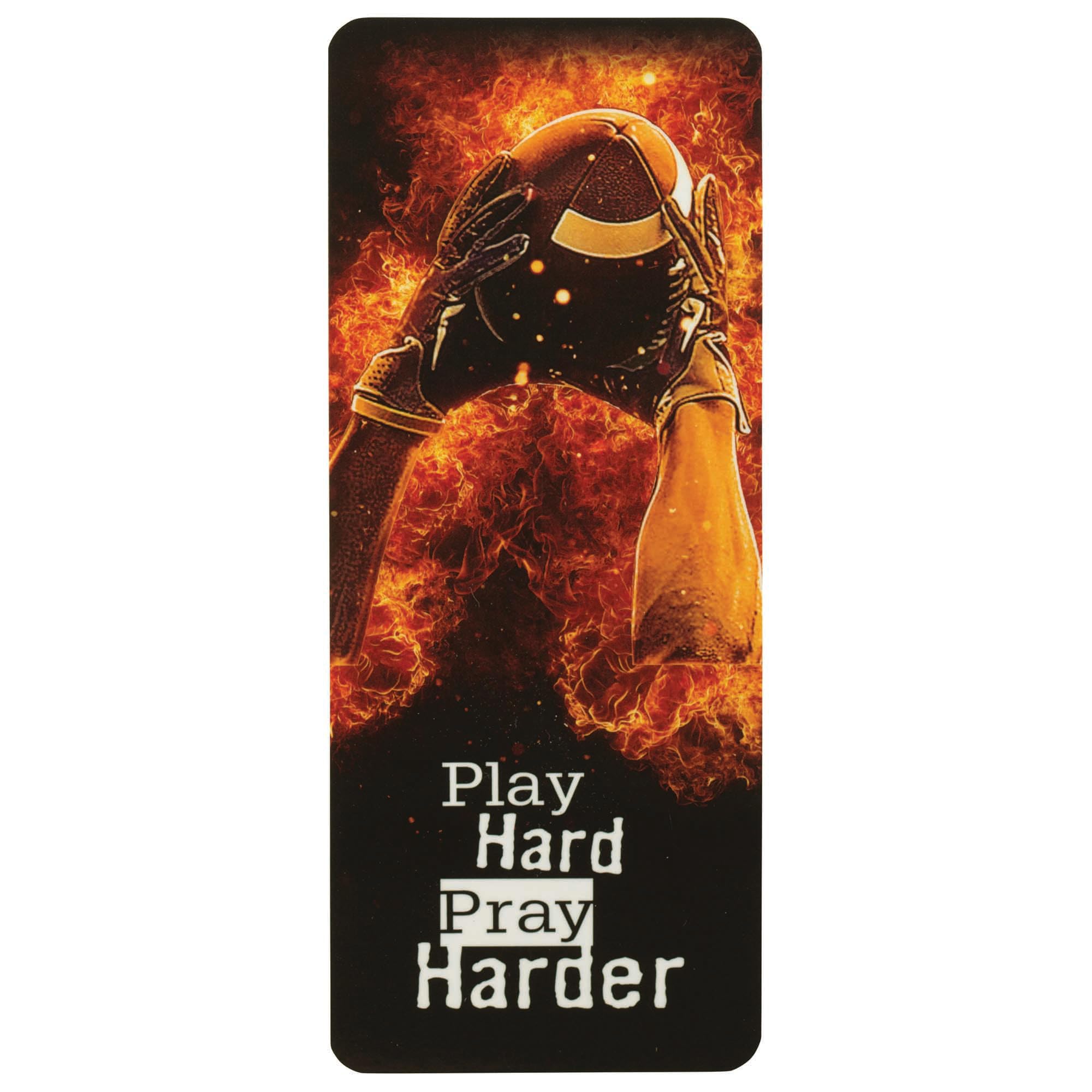 Dicksons Play Hard Pray Harder Football Laminated Decorative Black and Orange 6.38 x 2.75 Paper Bookmark Pack of 12