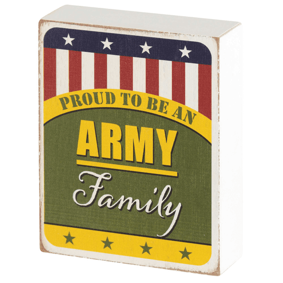 Dicksons Proud Army Family Patriot Green 3 x 4 Wood Wall Tabletop Sign Plaque
