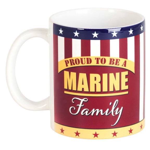 Dicksons Proud Marine Family Red and Gold 11 ounce Ceramic Coffee Tea Cup Mug
