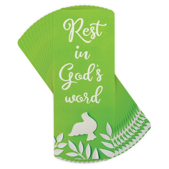 Dicksons Rest in God's Word Lime Green 6.25 inch Paper Bookmark Pack of 12