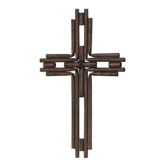 Dicksons Rustic Brown 14.5 x 9 Metal Hanging Wall Cross