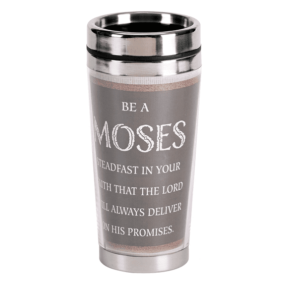 Dicksons SSMUG-350 Be A Moses Steadfast In Your Faith Brown and Tan 16 Ounce Stainless Steel Travel Tumbler
