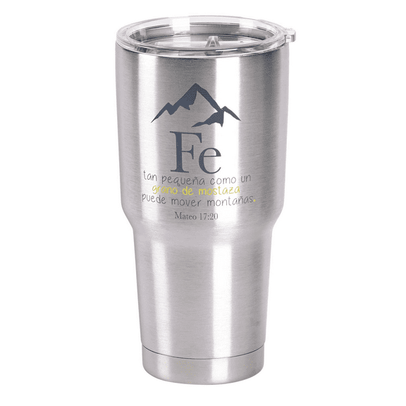 Dicksons SSTUM-134 Fe Grano De Mostaza Silver Tone 30 Ounces Stainless Steel Travel Tumbler